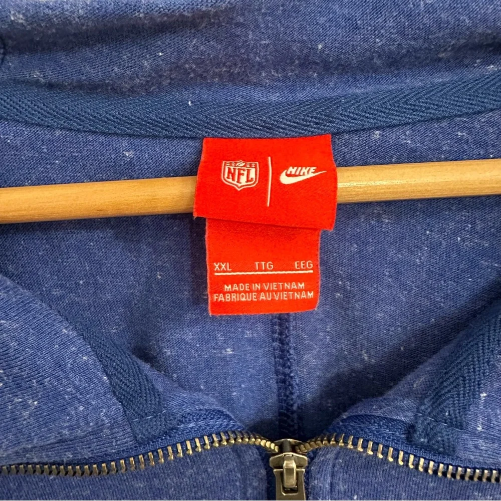 Nike NY Giants Zip Up Lightweight Hoodie Long Sleeve Heather Blue Women’s XXL - Picture 3 of 8